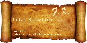 Fricz Krisztina névjegykártya